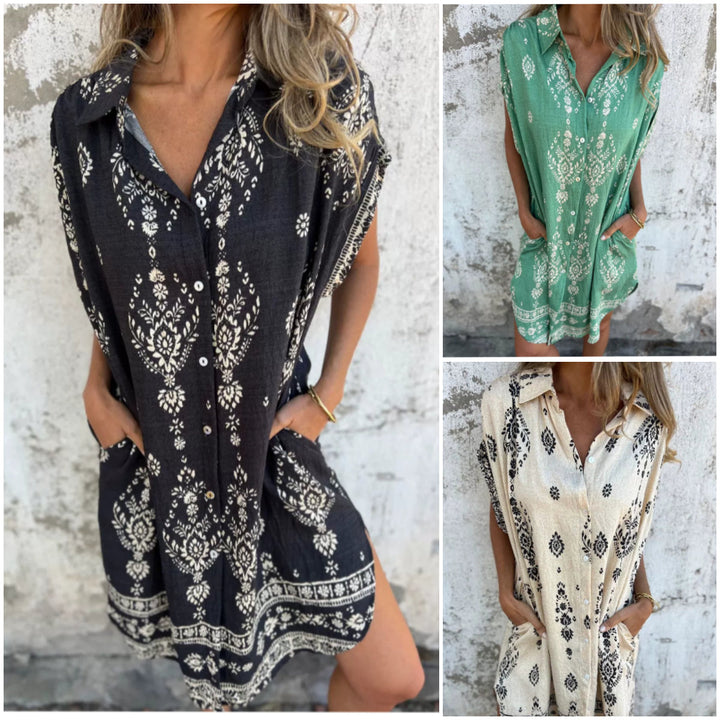 💞52% Off💞 Classic Cotton-Linen Printed Dress 【Factory Direct Sale】