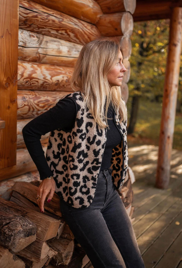 ASTRID™ | Leopardenmuster Strickweste