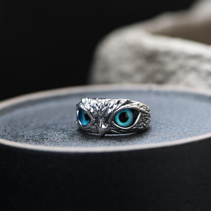 Adjustable Silver Glückseule Ring with Opal