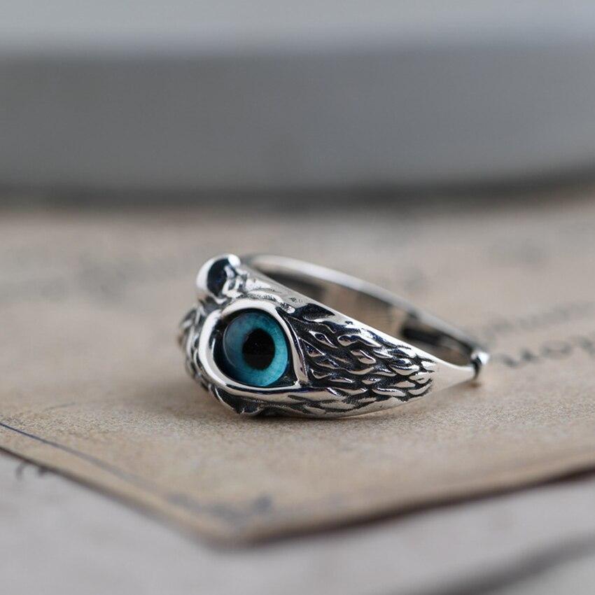 Adjustable Silver Glückseule Ring with Opal
