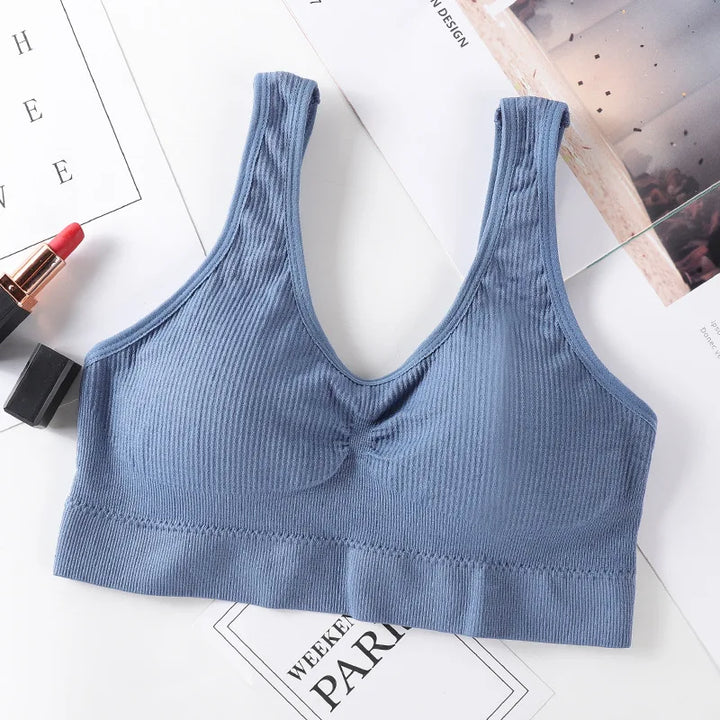 Women's Seamless Push-Up Bra - Comfortable Non-Wire Sports Top with Padded Support - Stylish Lingerie