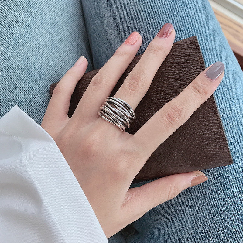 Adjustable Silver Stacked Ring
