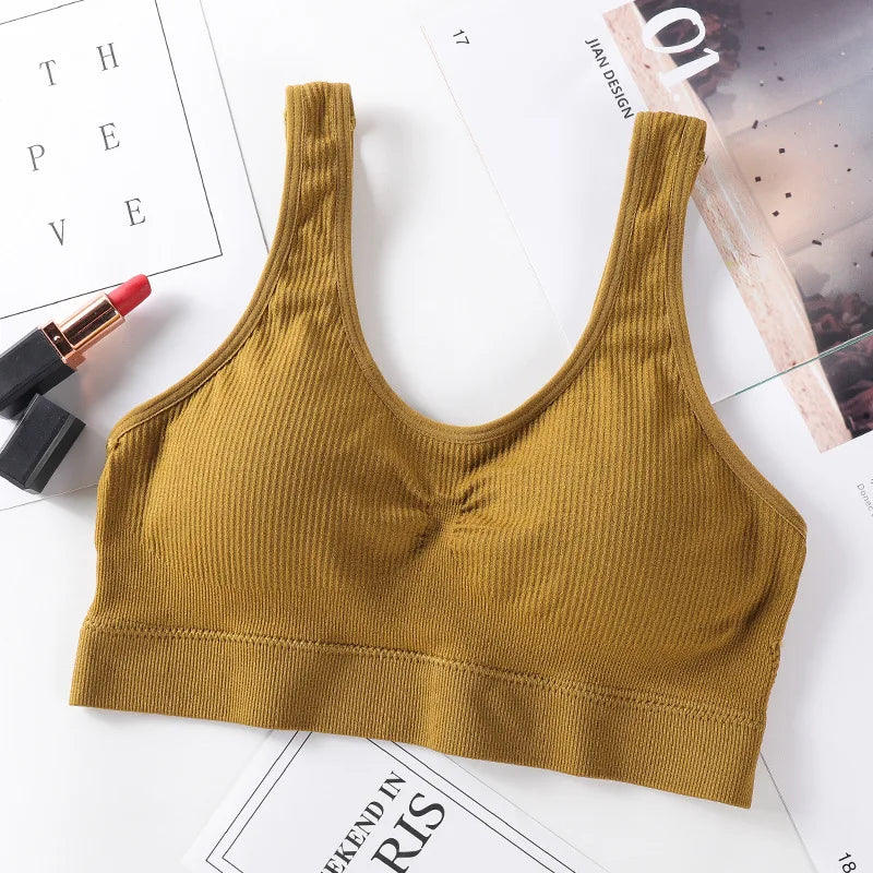 Women's Seamless Push-Up Bra - Comfortable Non-Wire Sports Top with Padded Support - Stylish Lingerie