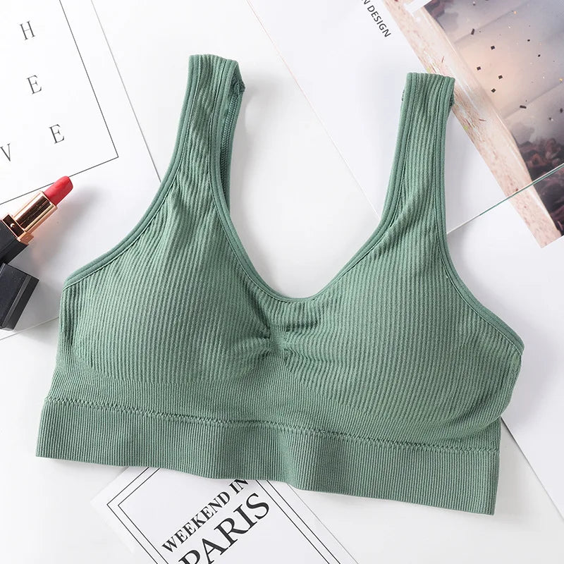 Women's Seamless Push-Up Bra - Comfortable Non-Wire Sports Top with Padded Support - Stylish Lingerie
