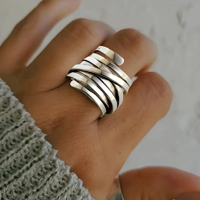 Bliss - Chunky Vintage Silver Band