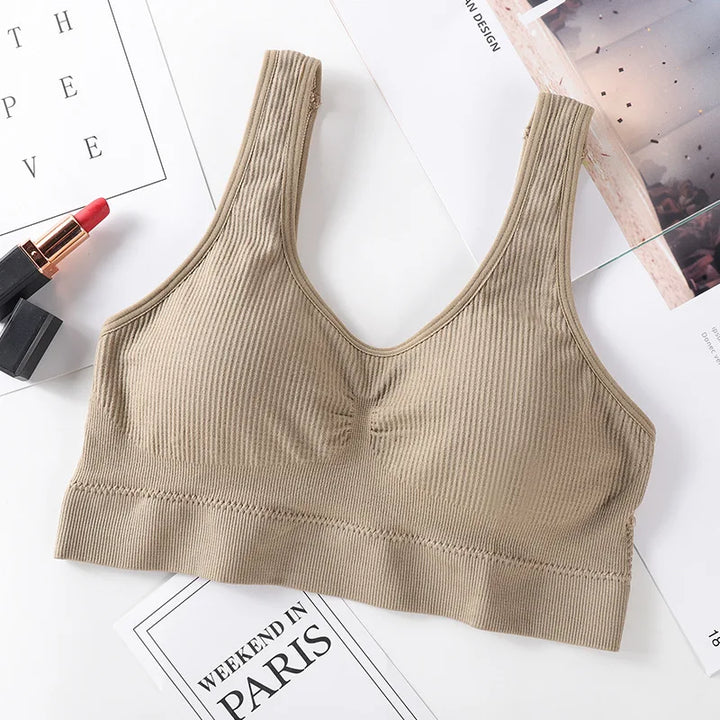 Women's Seamless Push-Up Bra - Comfortable Non-Wire Sports Top with Padded Support - Stylish Lingerie