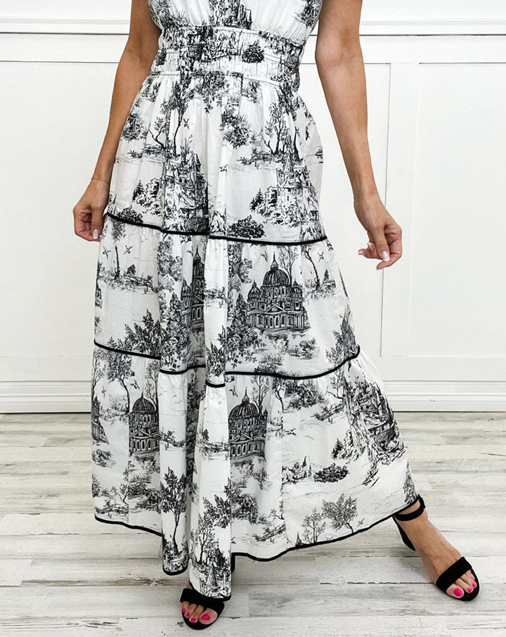 Eliza | Timeless Toile Maxi Dress