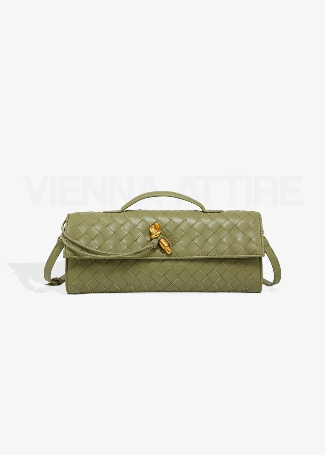 Woven Clutch with Knot Detail and Shoulder Strap
