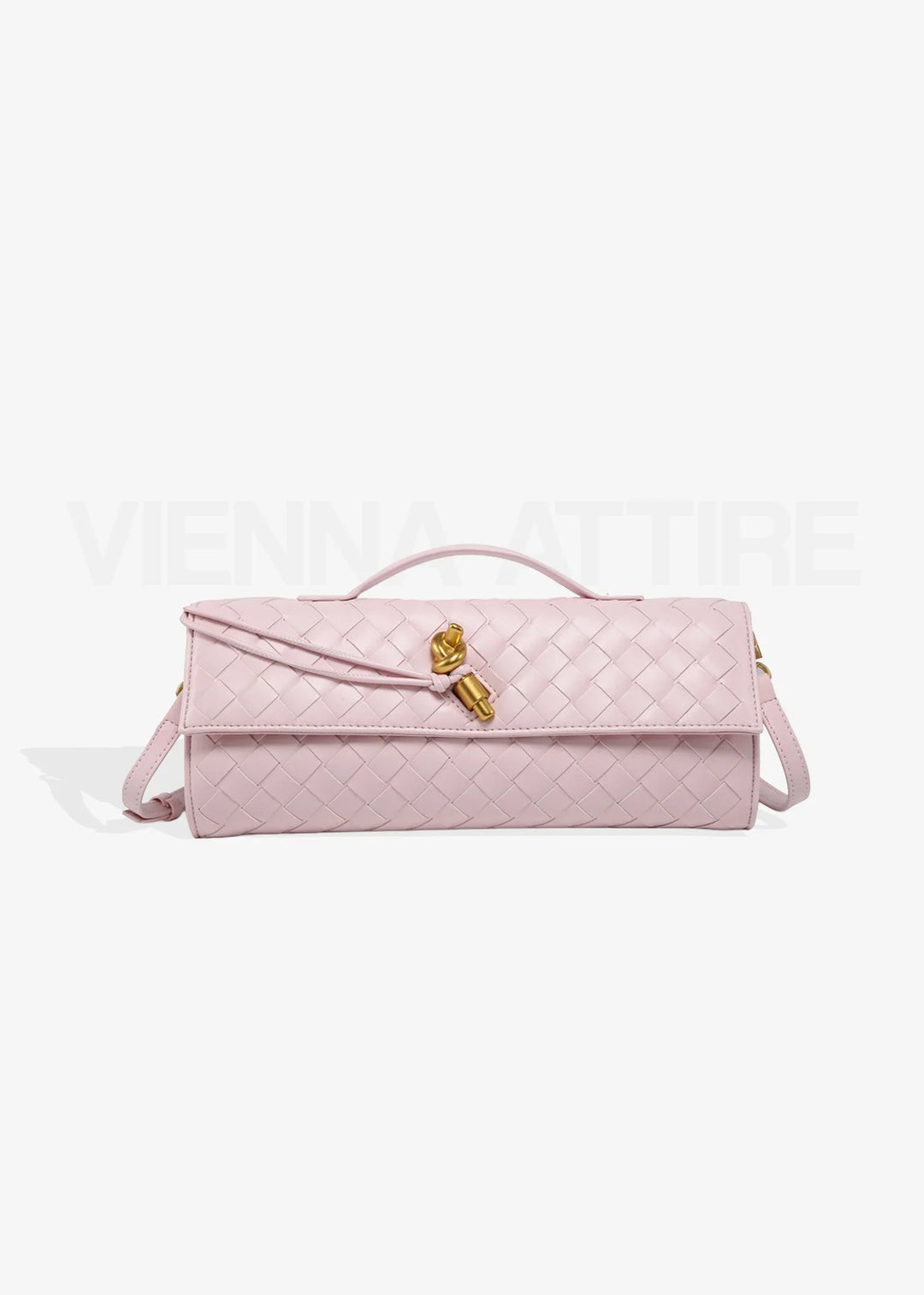 Woven Clutch with Knot Detail and Shoulder Strap