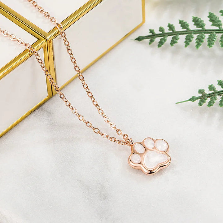 Malia - Sterling Silver Paw Print Pendant Necklace