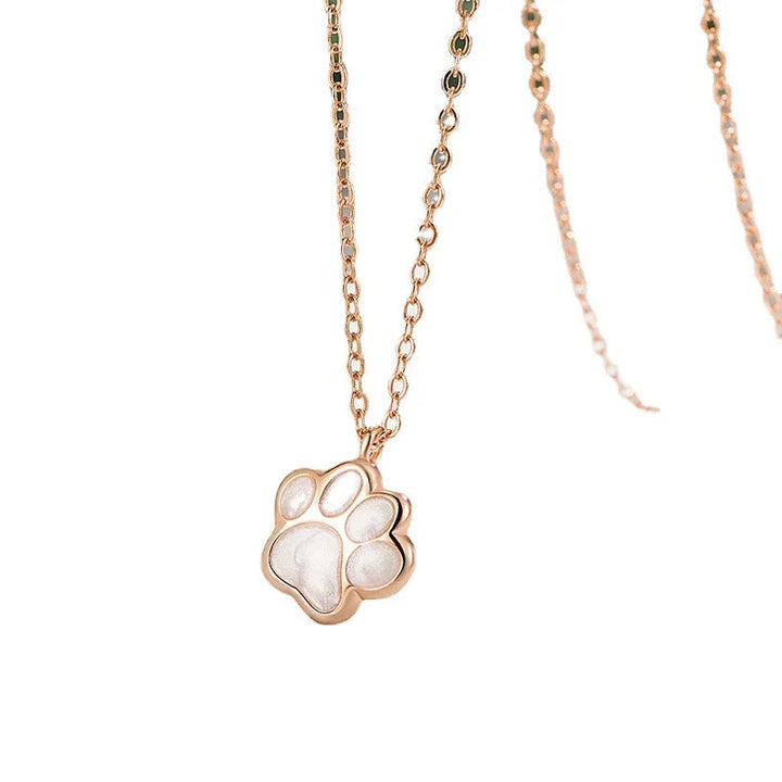 Malia - Sterling Silver Paw Print Pendant Necklace