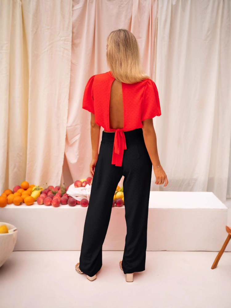 LORENA™ | Cropped Denim Blouse