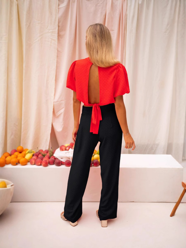 LORENA™ | Cropped Denim Blouse