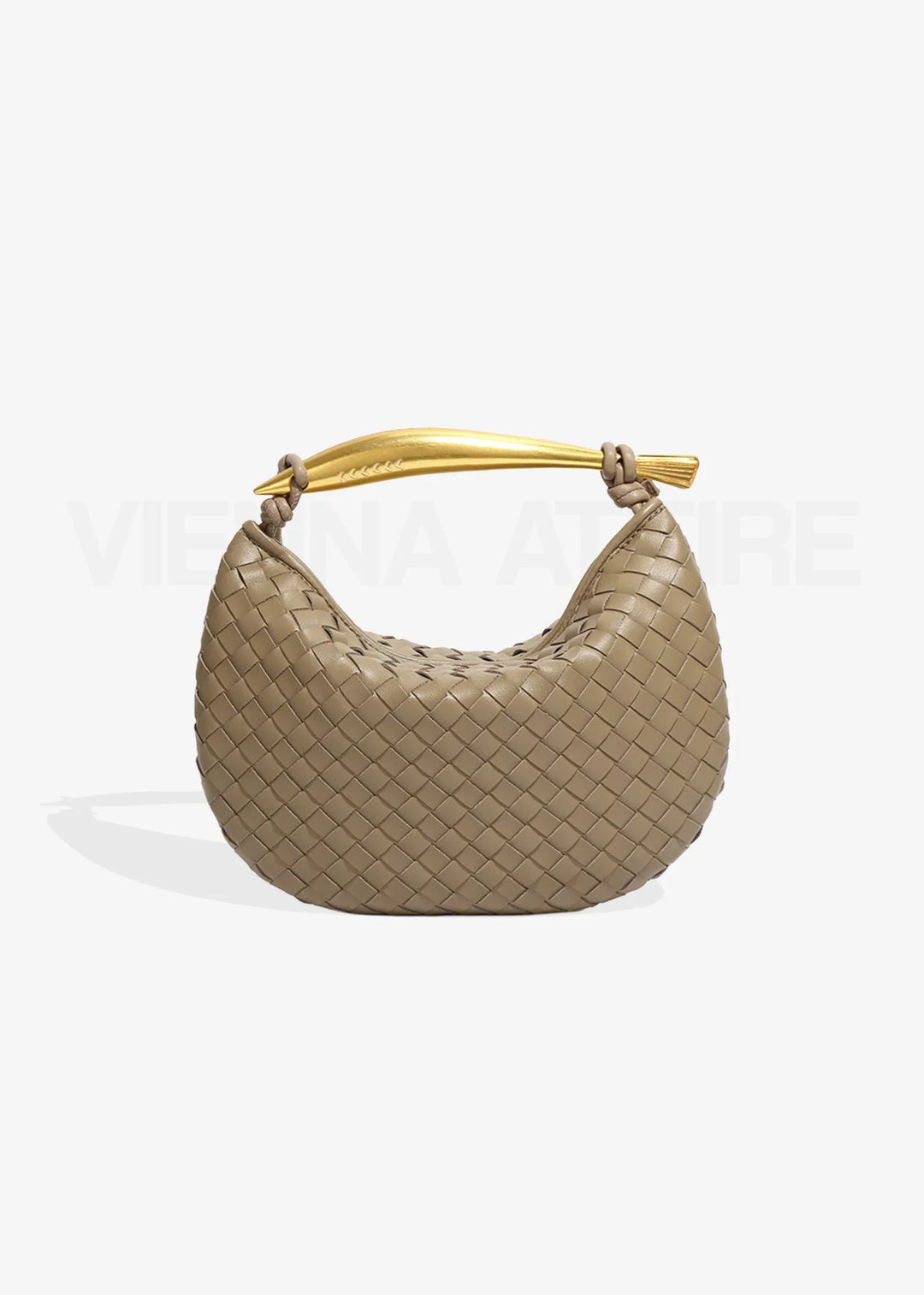Alexandra – Woven Design Bag with Gold Handle