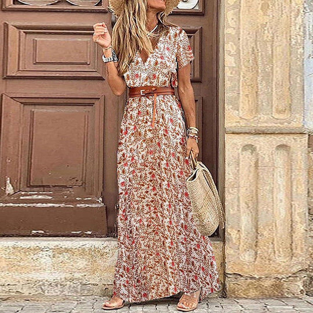 Liora Maxi Ibiza Dress in Boho Style + Complimentary Belt