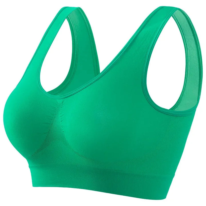 Women's S-5XL Seamless Push-Up Sports Bra - Wire-Free Crop Top, Solid Color, Breathable Lingerie Without Padding