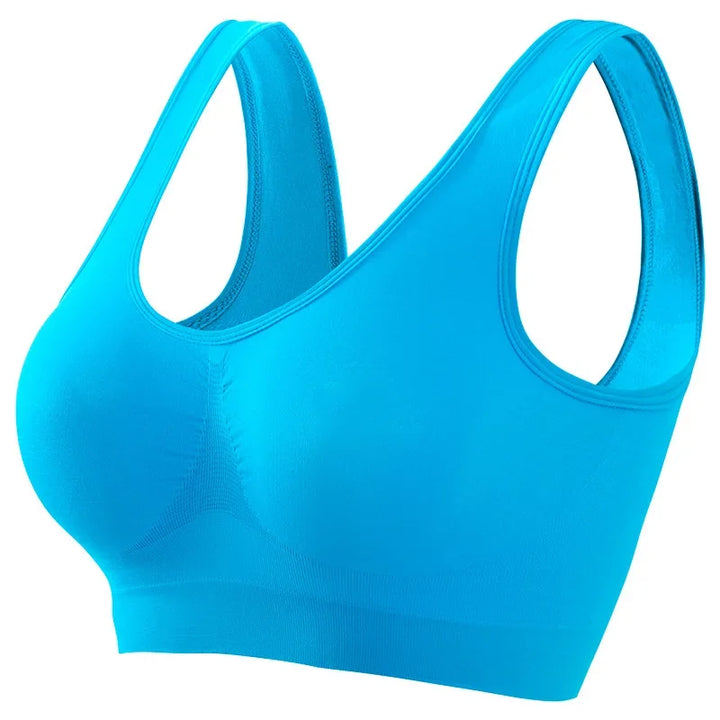 Women's S-5XL Seamless Push-Up Sports Bra - Wire-Free Crop Top, Solid Color, Breathable Lingerie Without Padding