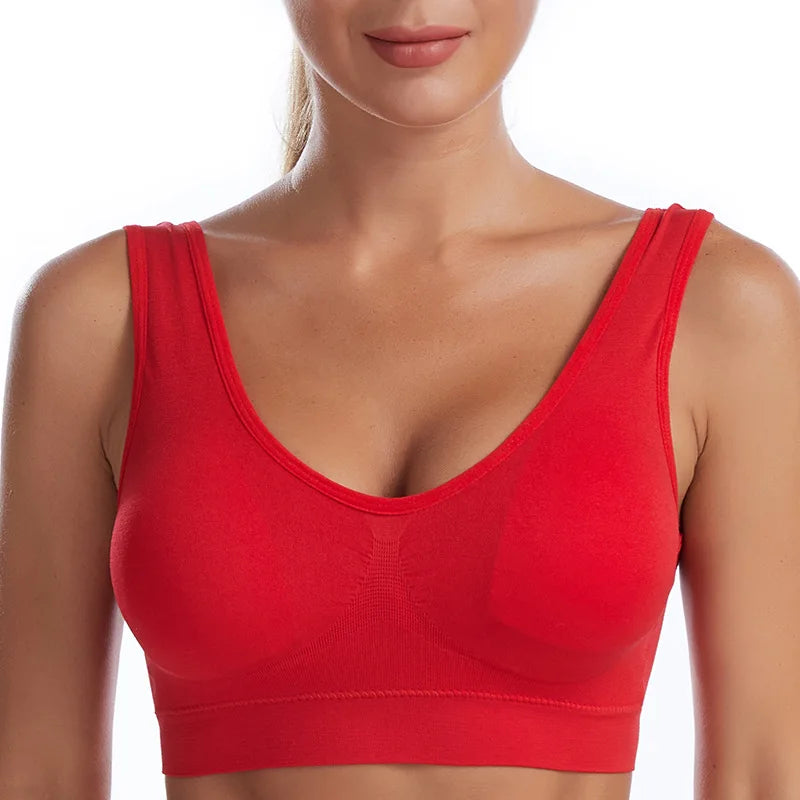 Plus Size Women's Seamless Wire-Free Bralette - Comfortable, Breathable, and Padded Crop Top Underwear
