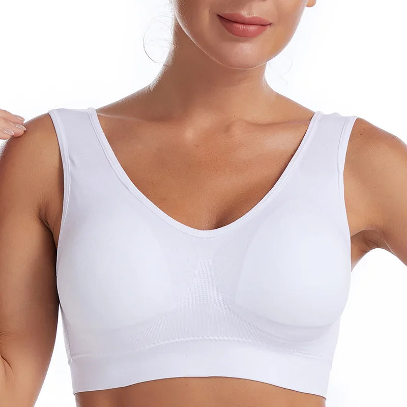 Plus Size Women's Seamless Wire-Free Bralette - Comfortable, Breathable, and Padded Crop Top Underwear