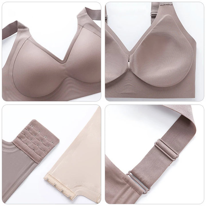 Women's Plus Size Wireless Push-Up Bra - Seamless Thin Cup Bralette, Stylish Brassiere Available in Sizes M-6XL