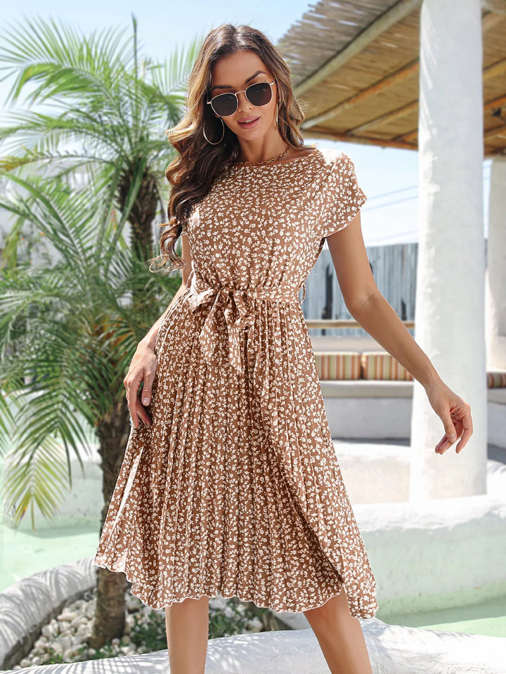 Valerie - Floral Pleated Dress