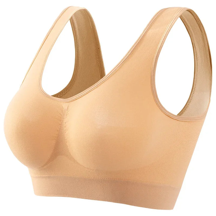 Women's S-5XL Seamless Push-Up Sports Bra - Wire-Free Crop Top, Solid Color, Breathable Lingerie Without Padding