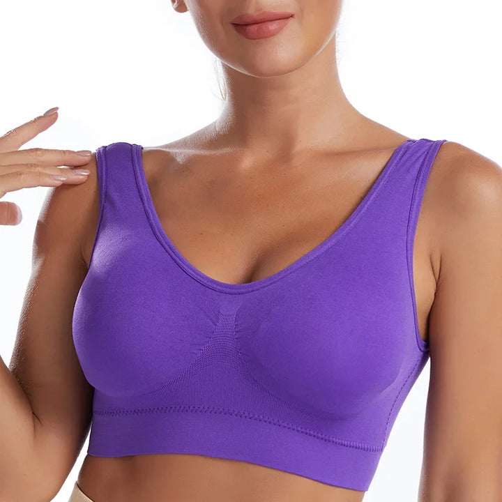 Plus Size Women's Seamless Wire-Free Bralette - Comfortable, Breathable, and Padded Crop Top Underwear