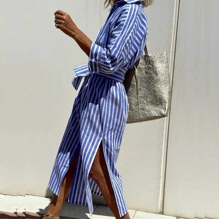 Sophie | Chic Striped Shirt Dress