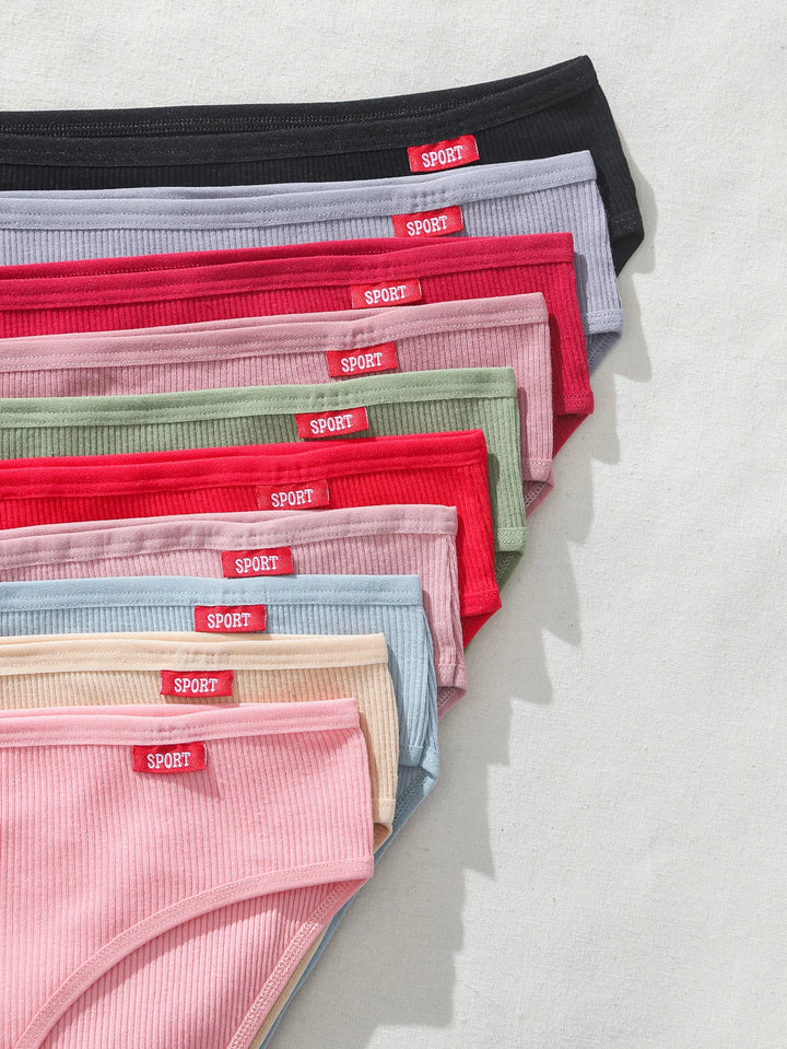 10-Pack Women's Cotton Soft Breathable Low-Waist Bikini Underwear - Comfortable and Sexy Fit