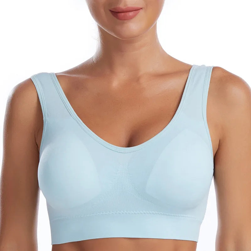Plus Size Women's Seamless Wire-Free Bralette - Comfortable, Breathable, and Padded Crop Top Underwear