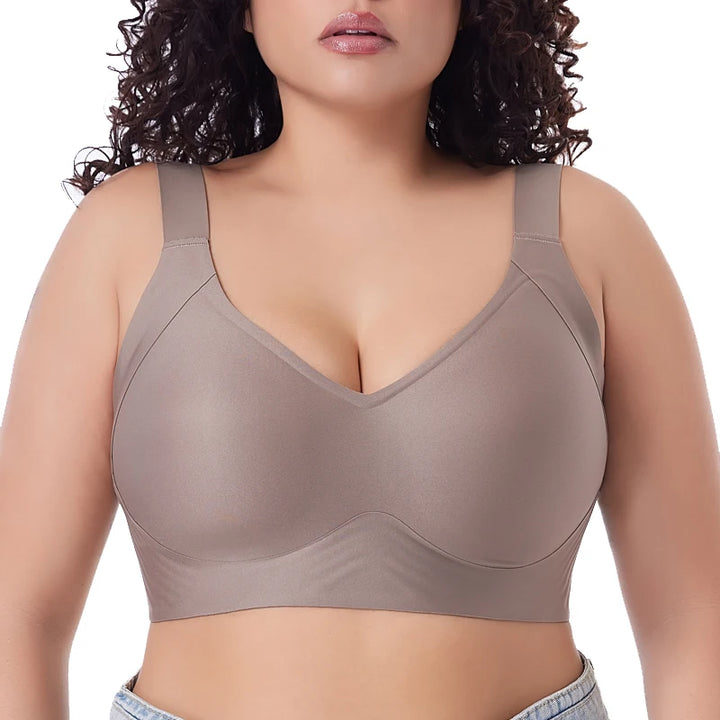 Women's Plus Size Wireless Push-Up Bra - Seamless Thin Cup Bralette, Stylish Brassiere Available in Sizes M-6XL