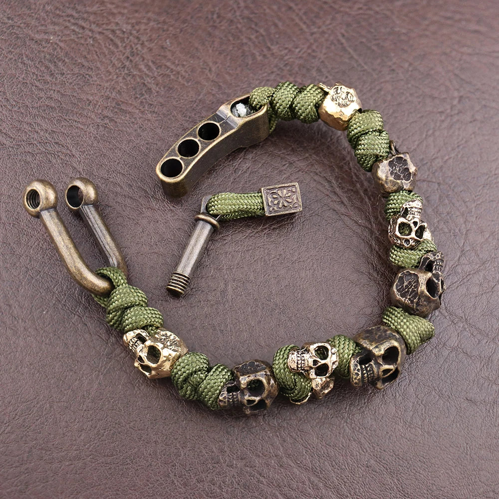 Ezra™ | Deathgrip Bracelet Featuring Sturdy Alloy Skull Accents