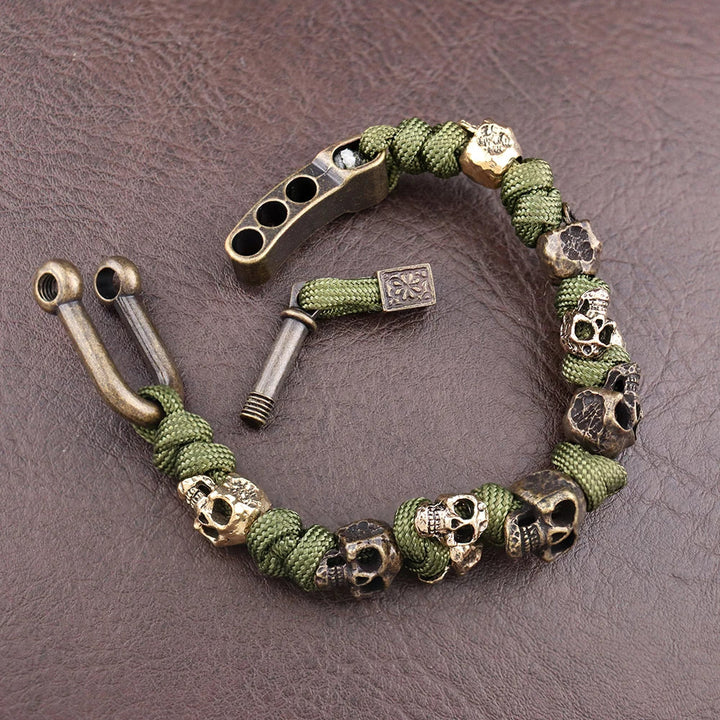 Ezra™ | Deathgrip Bracelet Featuring Sturdy Alloy Skull Accents
