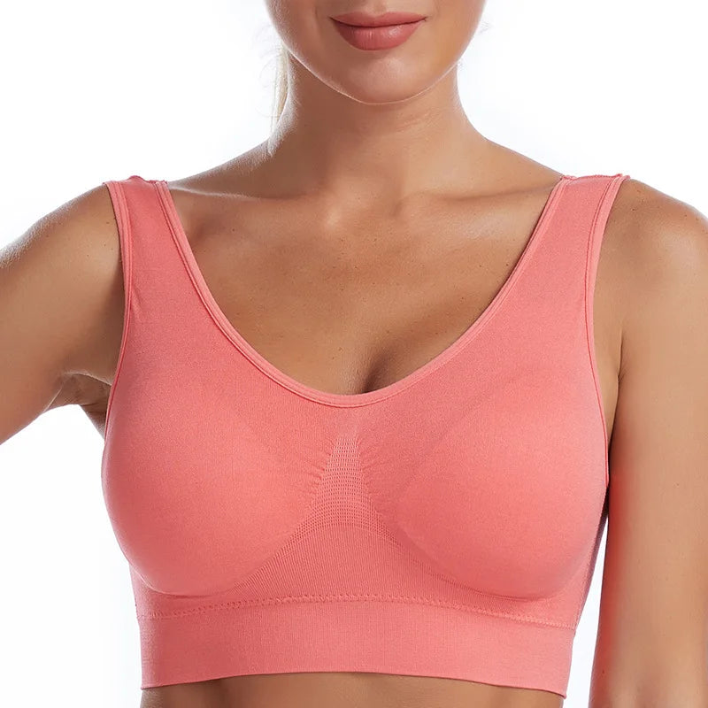 Plus Size Women's Seamless Wire-Free Bralette - Comfortable, Breathable, and Padded Crop Top Underwear
