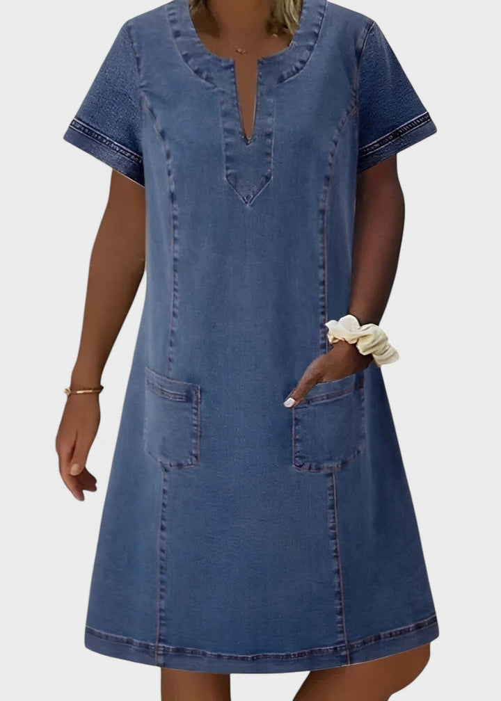 HENRIETTE | Soft denim dress with pockets