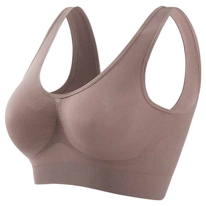Women's S-5XL Seamless Push-Up Sports Bra - Wire-Free Crop Top, Solid Color, Breathable Lingerie Without Padding