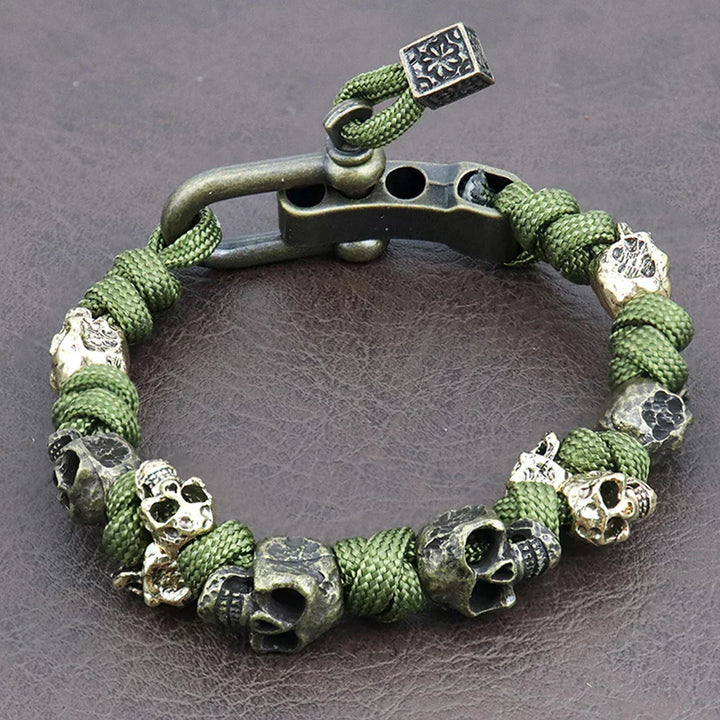 Ezra™ | Deathgrip Bracelet Featuring Sturdy Alloy Skull Accents