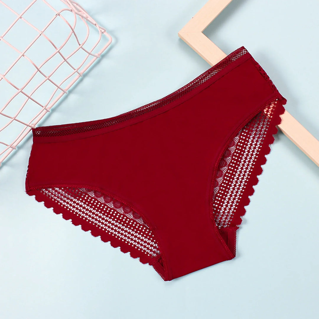 Elegant French Lace Women's Panties - Soft Seamless Briefs, Breathable Sheer Underwear, Intimate Lingerie