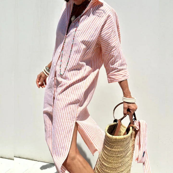 Sophie | Chic Striped Shirt Dress
