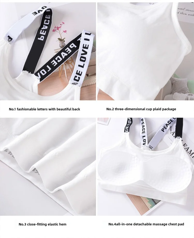 Women's Seamless Crop Top with Wide Letter Straps - Comfortable Yoga and Fitness Activewear