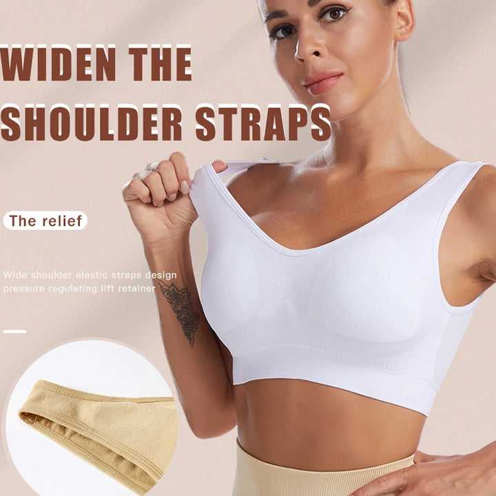 Plus Size Women's Seamless Wire-Free Bralette - Comfortable, Breathable, and Padded Crop Top Underwear