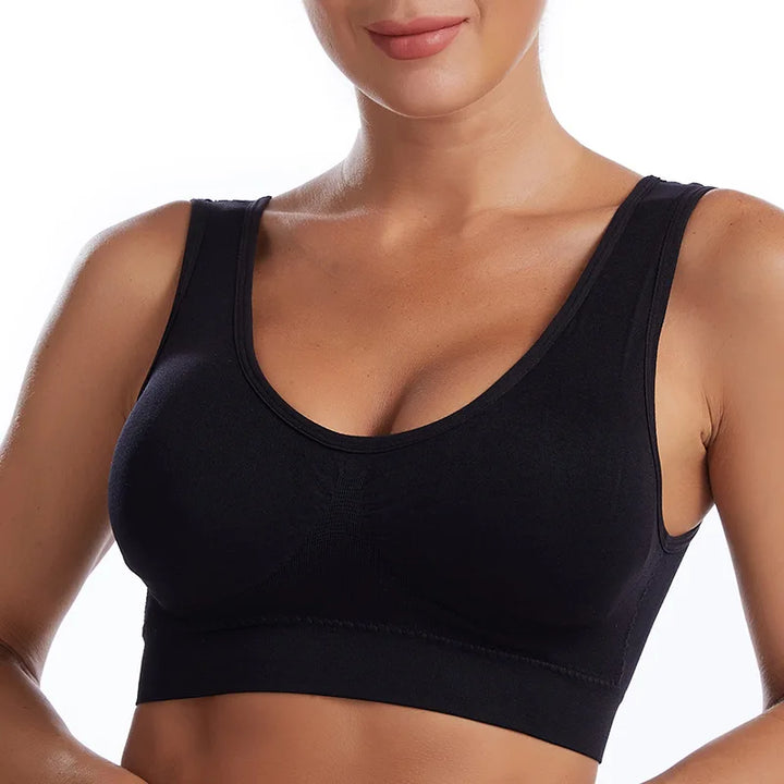 Plus Size Women's Seamless Wire-Free Bralette - Comfortable, Breathable, and Padded Crop Top Underwear