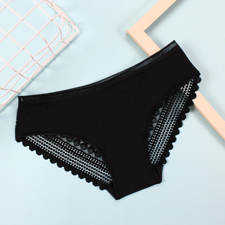 Elegant French Lace Women's Panties - Soft Seamless Briefs, Breathable Sheer Underwear, Intimate Lingerie