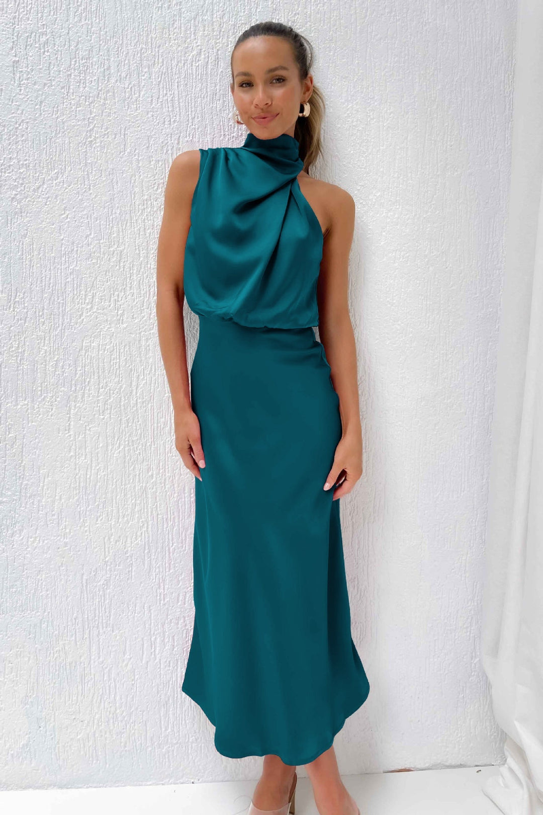 Lydia | Langes Halterneck-Kleid