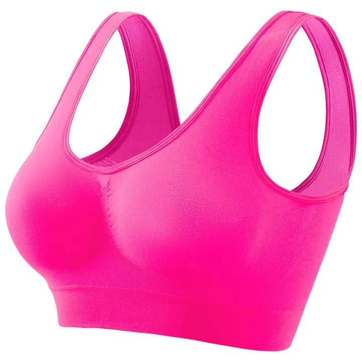 Women's S-5XL Seamless Push-Up Sports Bra - Wire-Free Crop Top, Solid Color, Breathable Lingerie Without Padding