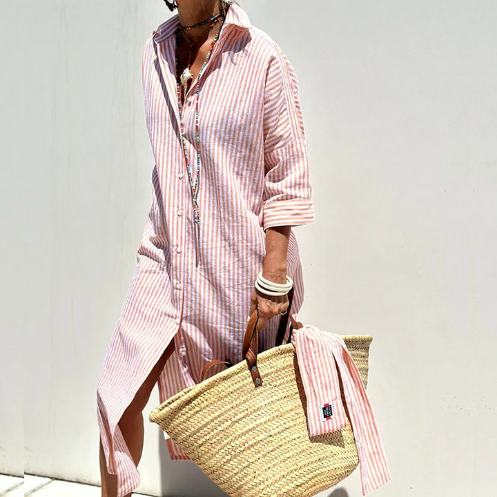 Sophie | Chic Striped Shirt Dress