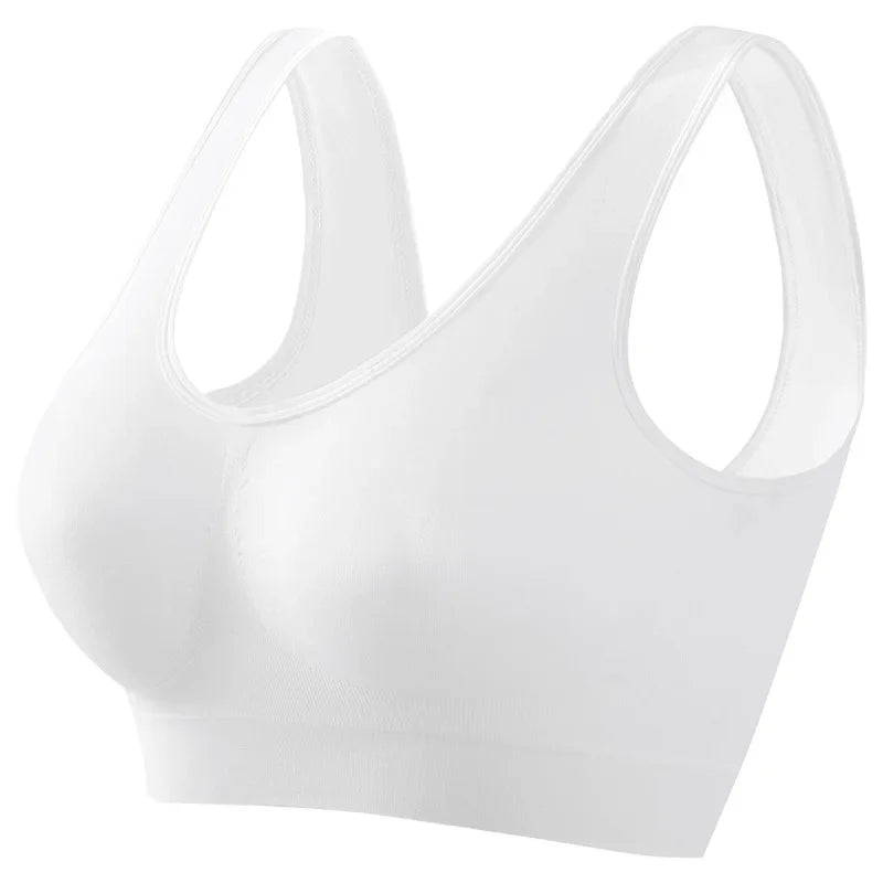Women's S-5XL Seamless Push-Up Sports Bra - Wire-Free Crop Top, Solid Color, Breathable Lingerie Without Padding