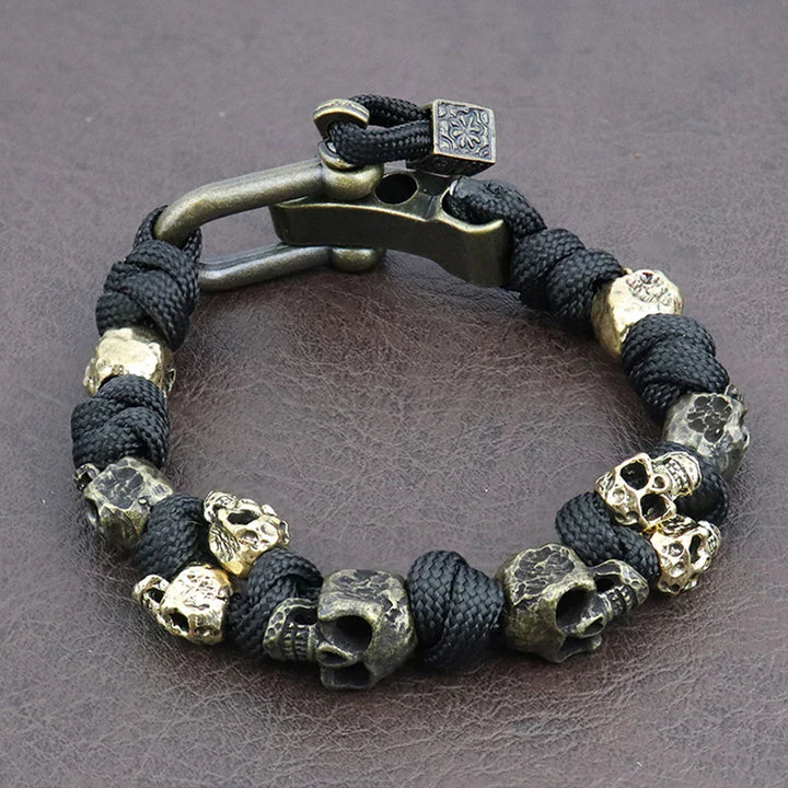 Ezra™ | Deathgrip Bracelet Featuring Sturdy Alloy Skull Accents