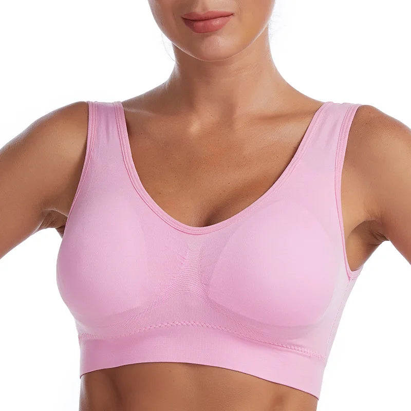 Plus Size Women's Seamless Wire-Free Bralette - Comfortable, Breathable, and Padded Crop Top Underwear