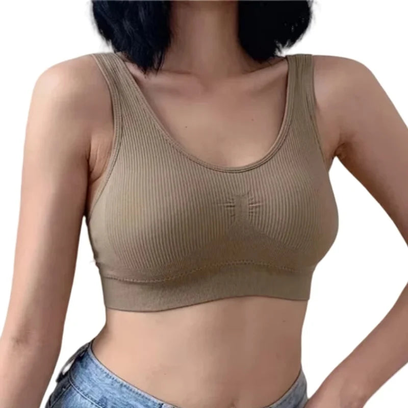 Women's Seamless Push-Up Bra - Comfortable Non-Wire Sports Top with Padded Support - Stylish Lingerie
